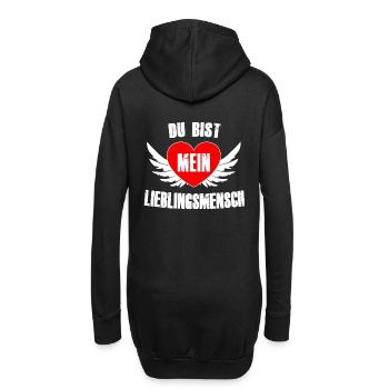 Du bist mein Lieblingsmensch - Hoodie-Kleid - Schwarz - Hinten