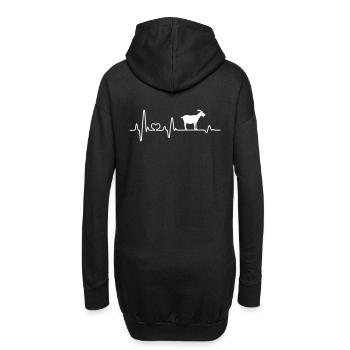 Ziege Ziegenbock EKG Herzschlag Ziegen Zicke Bauer - Hoodie-Kleid - Schwarz - Hinten