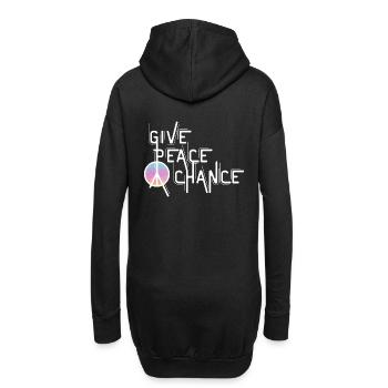 Paix, Citation, Jour de Paix, Signe de Paix - Sweat-shirt à capuche long Femme - noir - Dos
