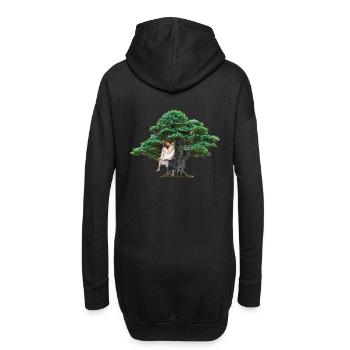 Fille arbre nature sensuel swing sentiments - Sweat-shirt à capuche long Femme - noir - Dos