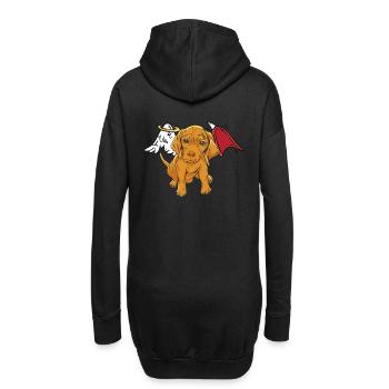 Hund Haustiere Engel Teufel Flügel Hunde teuflisch - Hoodie-Kleid - Schwarz - Hinten