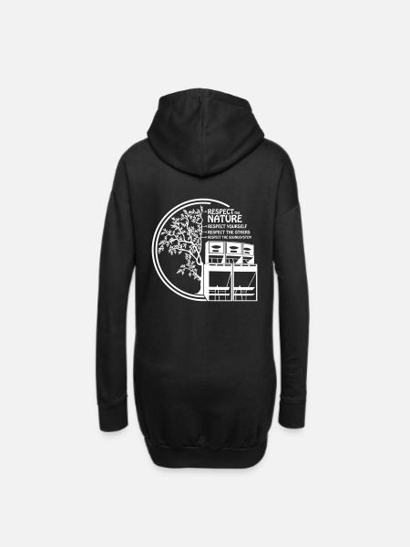 respect the nature yourself others soundsystem - Hoodie-Kleid - Schwarz