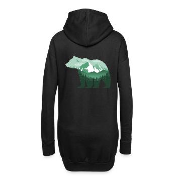 grizzly-bär grün natur berge gebirge T-Shirt - Hoodie-Kleid - Schwarz - Hinten