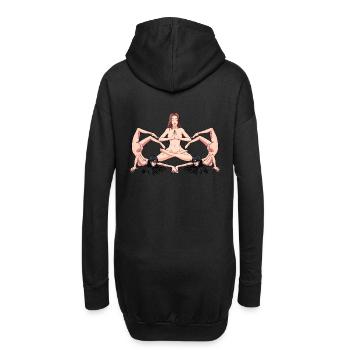 Yoga Erotik nackte Frauen nackt Yoga Yogi - Hoodie-Kleid - Schwarz - Hinten