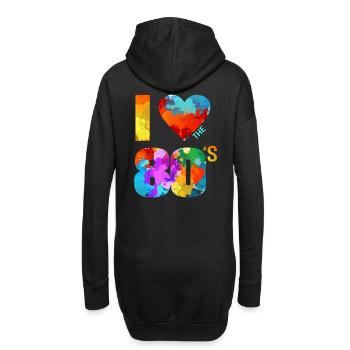 J'aime les années 80 - Sweat-shirt à capuche long Femme - noir - Dos