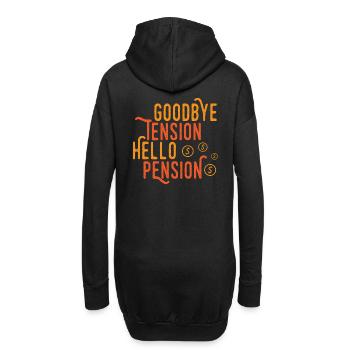 Goodbye Tension Hello Pension - Hoodie-Kleid - Schwarz - Hinten
