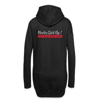 Never Give Up! Try Another Way - Hoodie-Kleid - Schwarz - Hinten