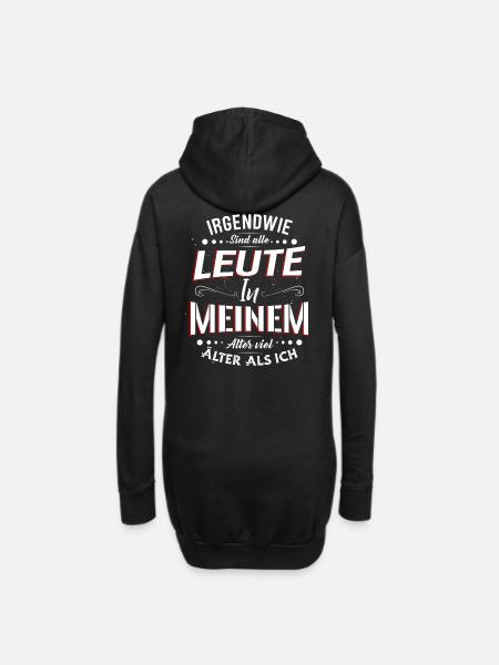 Alle Leute In Meinem Alter - Hoodie-Kleid - Schwarz