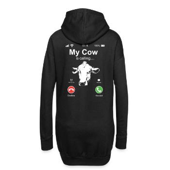 Meine Kuh ruft an T-Shirt Tier Bauernhof Anruf - Hoodie-Kleid - Schwarz - Hinten