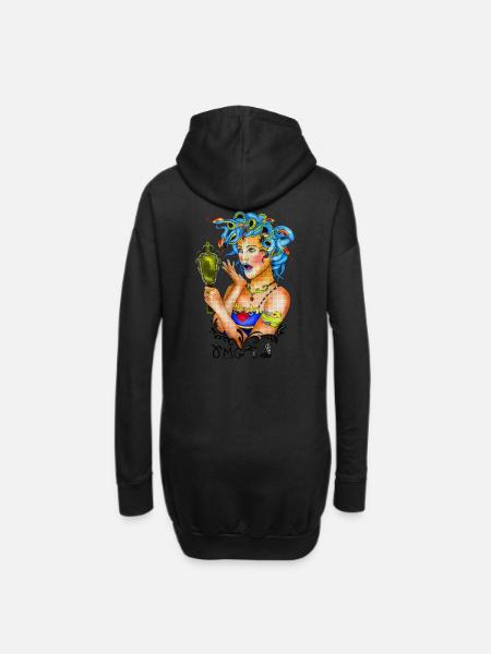 méduse - Sweat-shirt à capuche long Femme - noir