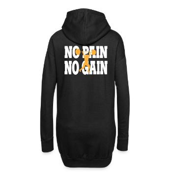 No Pain No Gain - Fitness Gym - Hoodie-Kleid - Schwarz - Hinten