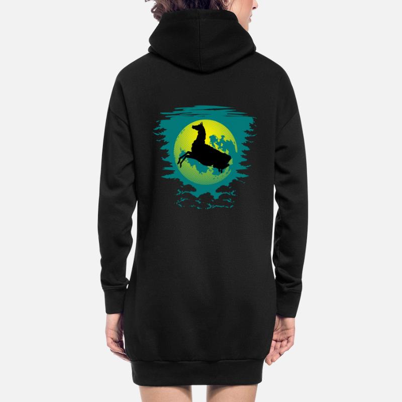 Pferd vor Mond - perfektes Pferde oder Lama Motiv Hoodie-Kleid