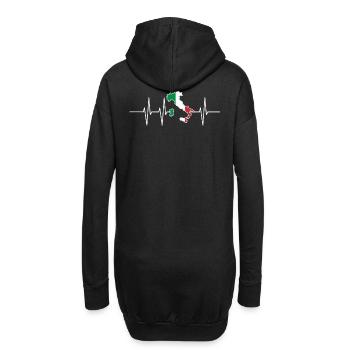 Battements de coeur Italie cadeau patriote patrie Puls - Sweat-shirt à capuche long Femme - noir - Dos
