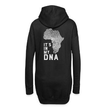 DNA von Afrika - Hoodie-Kleid - Schwarz - Hinten