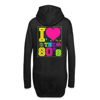 Ich liebe die 80er Geschenk Achtziger Jahre retro - Hoodie-Kleid - Schwarz - Hinten