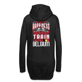 Zug nach Belgien Geschenk Urlaub Eisenbahn Heimat - Hoodie-Kleid - Schwarz - Hinten