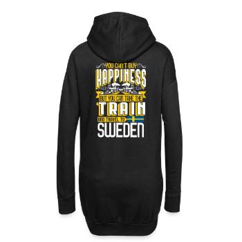 Zug nach Schweden Geschenk Urlaub Eisenbahn Ferien - Hoodie-Kleid - Schwarz - Hinten