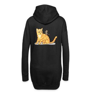 Kleine süße Katze mit Maus Freunde Kinder Baby - Hoodie-Kleid - Schwarz - Hinten