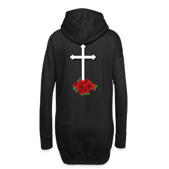 Croix Dieu Église religion Jésus mort funérailles - Sweat-shirt à capuche long Femme - noir - Dos