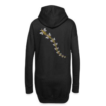 Viele Bienen - Rettet die Bienen - Hoodie-Kleid - Schwarz - Hinten