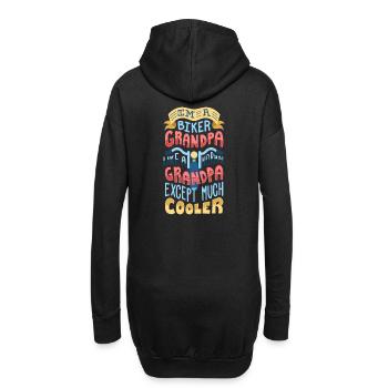 Biker Grandpa - Hoodie-Kleid - Schwarz - Hinten
