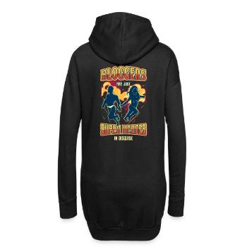 Superhelden Blogger T-Shirt Internet Style Reisen - Hoodie-Kleid - Schwarz - Hinten