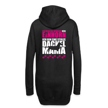 Ich brauche kein Einhorn ich bin stolze Dackelmama - Hoodie-Kleid - Schwarz - Hinten