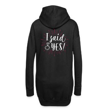 Ich sage Ja Geschenk Hochzeit Antrag JGA - Hoodie-Kleid - Schwarz - Hinten