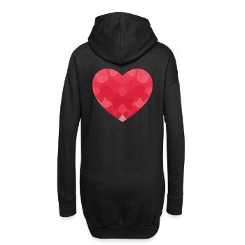 POLYGON HEART Birthday Valentine Hearts - Hoodie Dress - black - Back