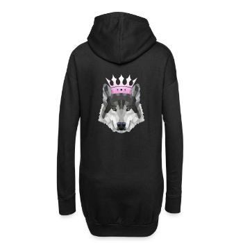 Krone POLYGON WOLF Husky Wölfe Rudel - Hoodie-Kleid - Schwarz - Hinten
