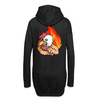 Hühner Grill Fast Food - Hoodie-Kleid - Schwarz - Hinten