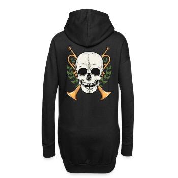 Trompete Trompeten Musik Musiker Blasmusik Schädel - Hoodie-Kleid - Schwarz - Hinten