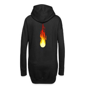 Comète Flamme Feu Inferno Flamme Ardente - Sweat-shirt à capuche long Femme - noir - Dos