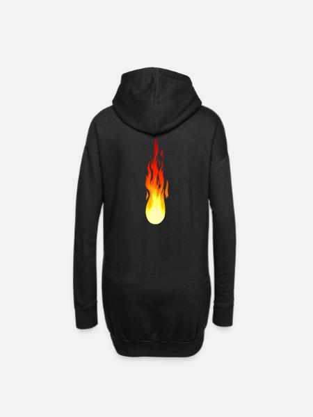 Comet Flame Fire Inferno Flame Fiery - Hoodie Dress - black