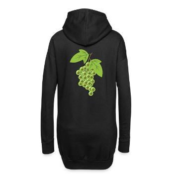 Weintrauben Trauben Rebe Weinrebe Traube Obst - Hoodie-Kleid - Schwarz - Hinten