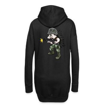 Soldat Soldat Femme Soldat, Professions, Travail, Armes, Hérisson - Sweat-shirt à capuche long Femme - noir - Dos
