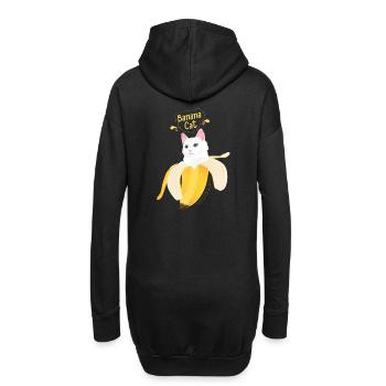 Katze Banana Cat Sprüche Humor Kater Geschenk neu - Hoodie-Kleid - Schwarz - Hinten