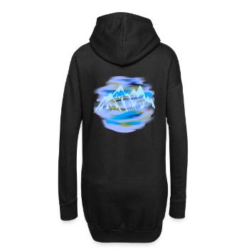 montagnes montagnes montagnes sommets montagnes rochers nature horit - Sweat-shirt à capuche long Femme - noir - Dos