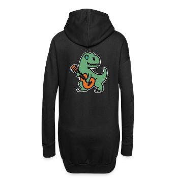 Gitarre Gittarist Dino Musik Musikschule - Hoodie-Kleid - Schwarz - Hinten