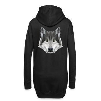 POLYGON WOLF WÖLFE HUSKY RUDEL HUND Rudel - Hoodie-Kleid - Schwarz - Hinten
