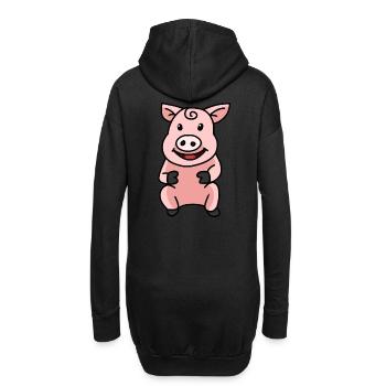 Cochon Truie Cochons Animaux Animal de ferme - Sweat-shirt à capuche long Femme - noir - Dos