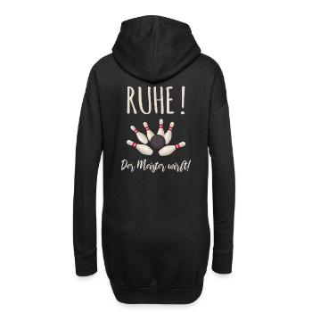 Ruhe! Der Meister wirft! Bowling T-Shirt Geschenk - Hoodie-Kleid - Schwarz - Hinten