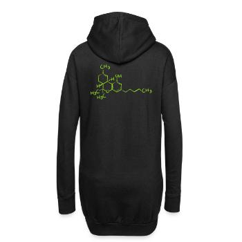 Cadeau de formule de cannabis de molécule de cannabis et de chanvre - Sweat-shirt à capuche long Femme - noir - Dos