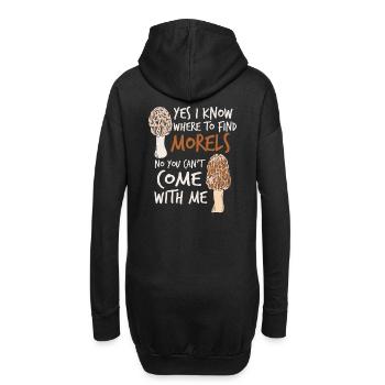 Morcheln Trüffel Pilz Sammler Geschenk - Hoodie-Kleid - Schwarz - Hinten
