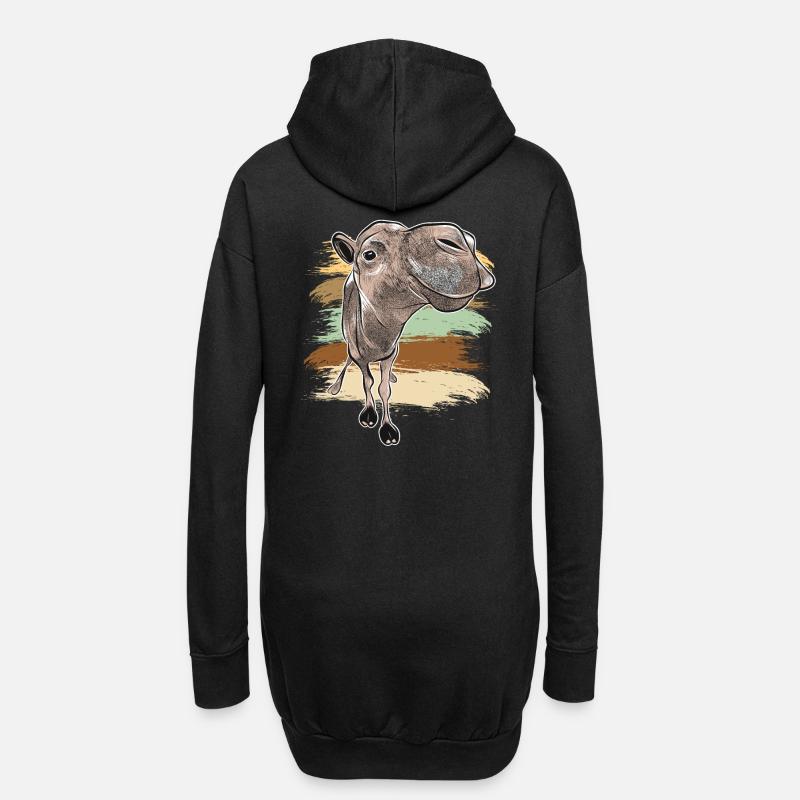 Kamel lustiges Tier witzig Afrika Wüste - Hoodie-Kleid - Schwarz