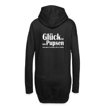 Glück ist wie Pupsen Lustiger Spruch als Geschenk - Hoodie-Kleid - Schwarz - Hinten