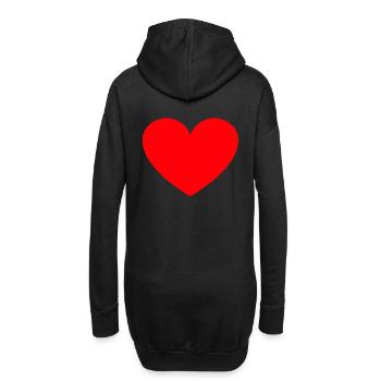 Coeur Cœurs Amour Romance Couple Couple - Sweat-shirt à capuche long Femme - noir - Dos