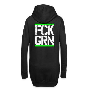 FCK GRN Gegen Grüne Diesel Fahrverbote Anti Grün - Hoodie-Kleid - Schwarz - Hinten