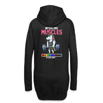Musculation T-shirt haltérophilie Licorne - Sweat-shirt à capuche long Femme - noir - Dos