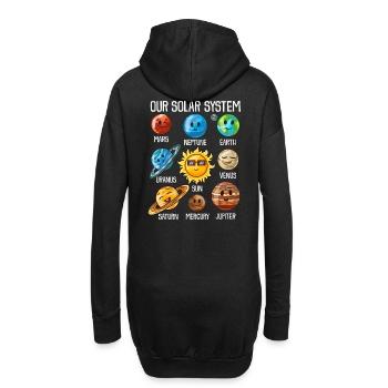 Solar System T-Shirt Planeten Universum Geschenk - Hoodie-Kleid - Schwarz - Hinten